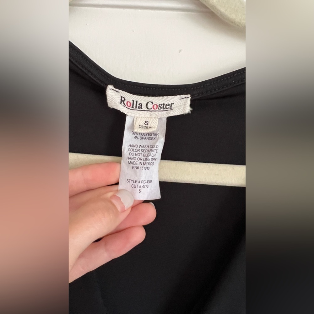 Stretchy Black Jumpsuit Rolla Coaster Small - Picture 2 of 6